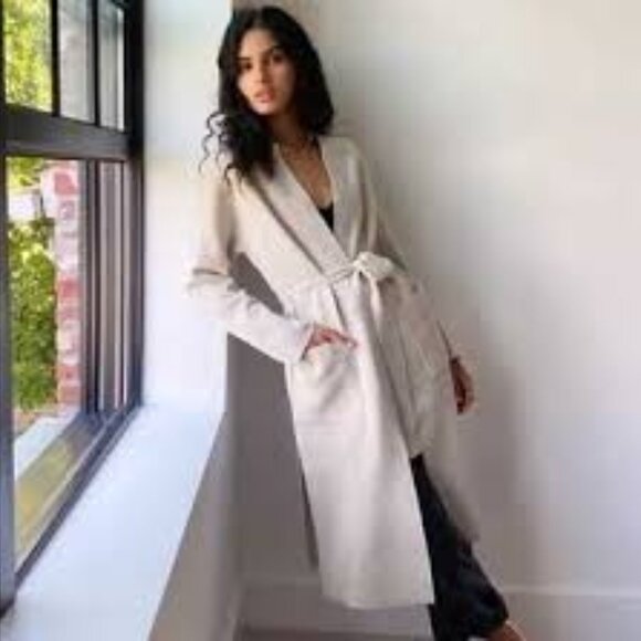 WILFRED IVORY BELIZE Long Cardigan Merino Wool Sweater XS - Picture 1 of 6